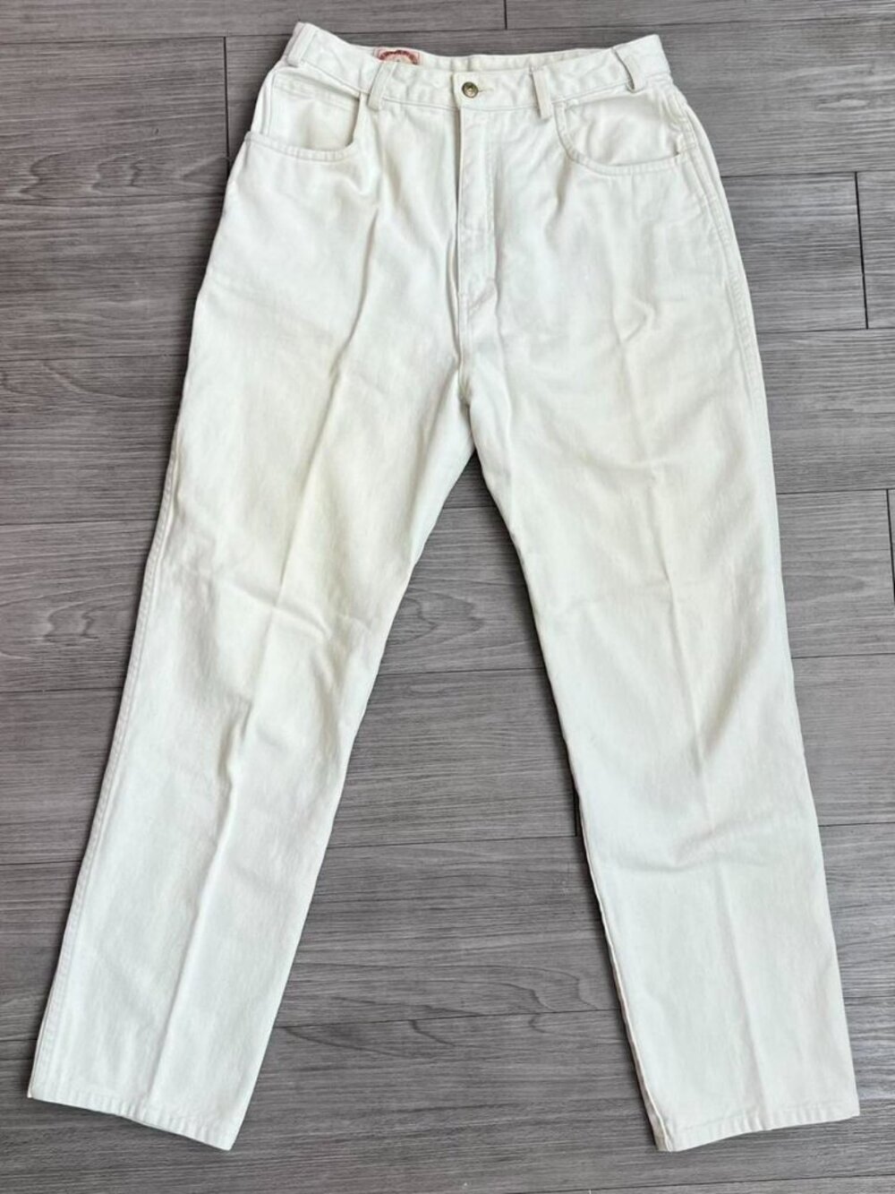 80s Banana Republic Vintage Denim Jeans White High Waisted Straight Leg Size 8